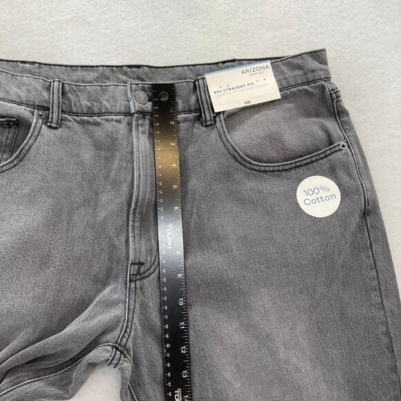 Arizona 90s Straight Fit Jeans Mens 38x32 Relaxed Fit Gray Denim Mid Rise Casual - Picture 9 of 13